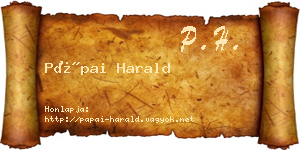 Pápai Harald névjegykártya